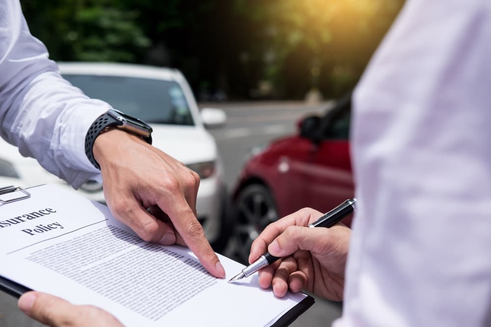 car after accident claim being assessed and processed